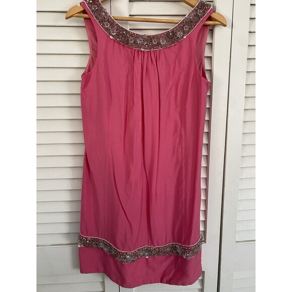 Lilly Pulitzer Jubilee Collection Beaded Shift Dress Pink White 4 Small - Picture 5 of 11